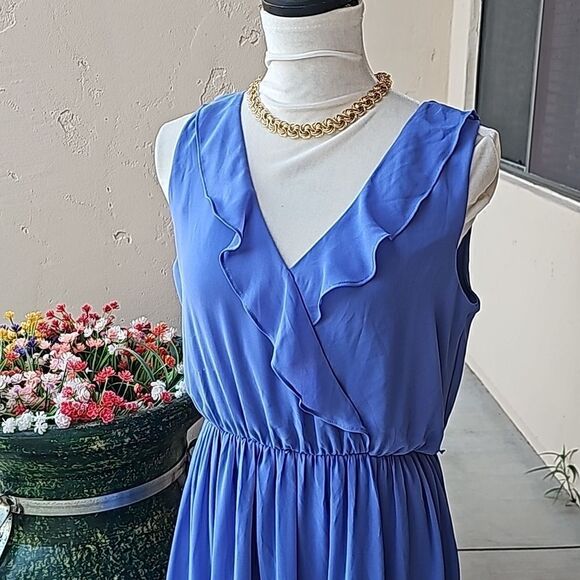 Lz Byer blue lightweight pullover sheer summer dress size medium - Picture 1 of 7